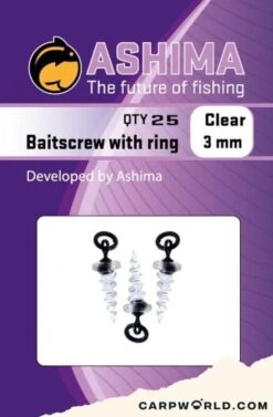 Ashima Baitscrew With 3 Mm Ring Clear 8 Pcs