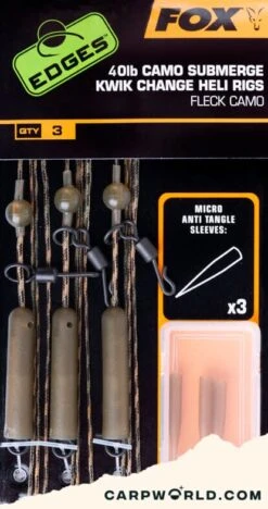 Fox Edges Camo Submerge Heli Rigs Kwik Change Kit 40lb