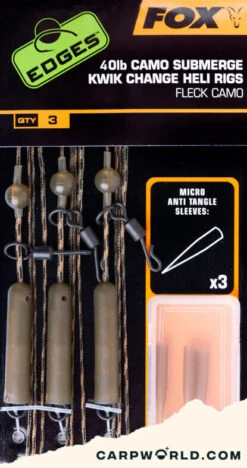 Fox Edges Camo Submerge Heli Rigs Kwik Change Kit 30lb