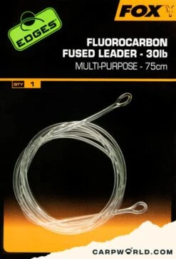 Fox Fluorocarbon Fused Leader 30lb - No Swivel 75cm
