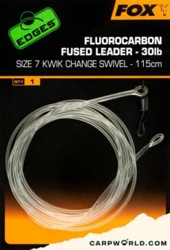 Fox Fluorocarbon Fused Leader 30lb - Size 7 Kwik Change Swivel 115cm